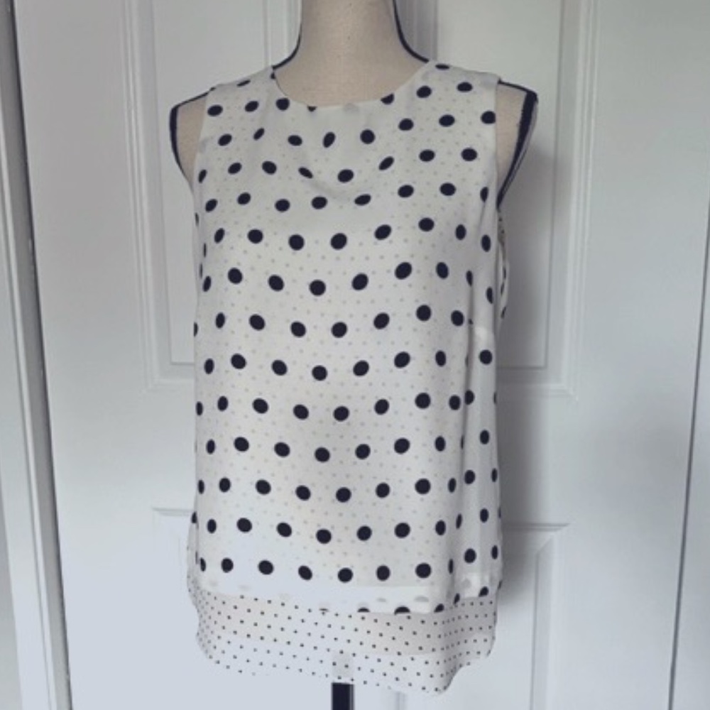 Rose & Olive White and Black Sleeveless Top, Size S